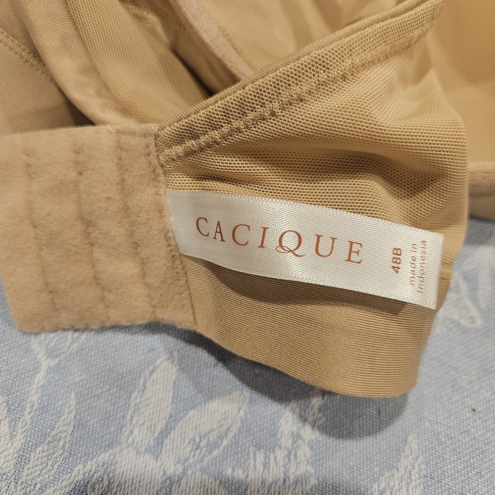 Cacique Lane Bryant 44B Lightly Lined Balconette Bra Nude Beige Plus Size Basic - Picture 5 of 5
